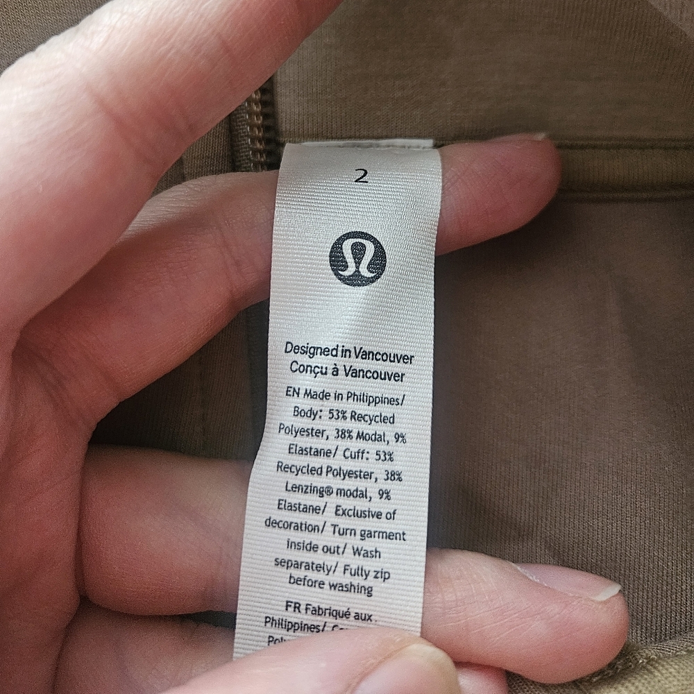 LULULEMON Brushed Softstreme Half Zip Filbert Tan Size 2 - Picture 3 of 9